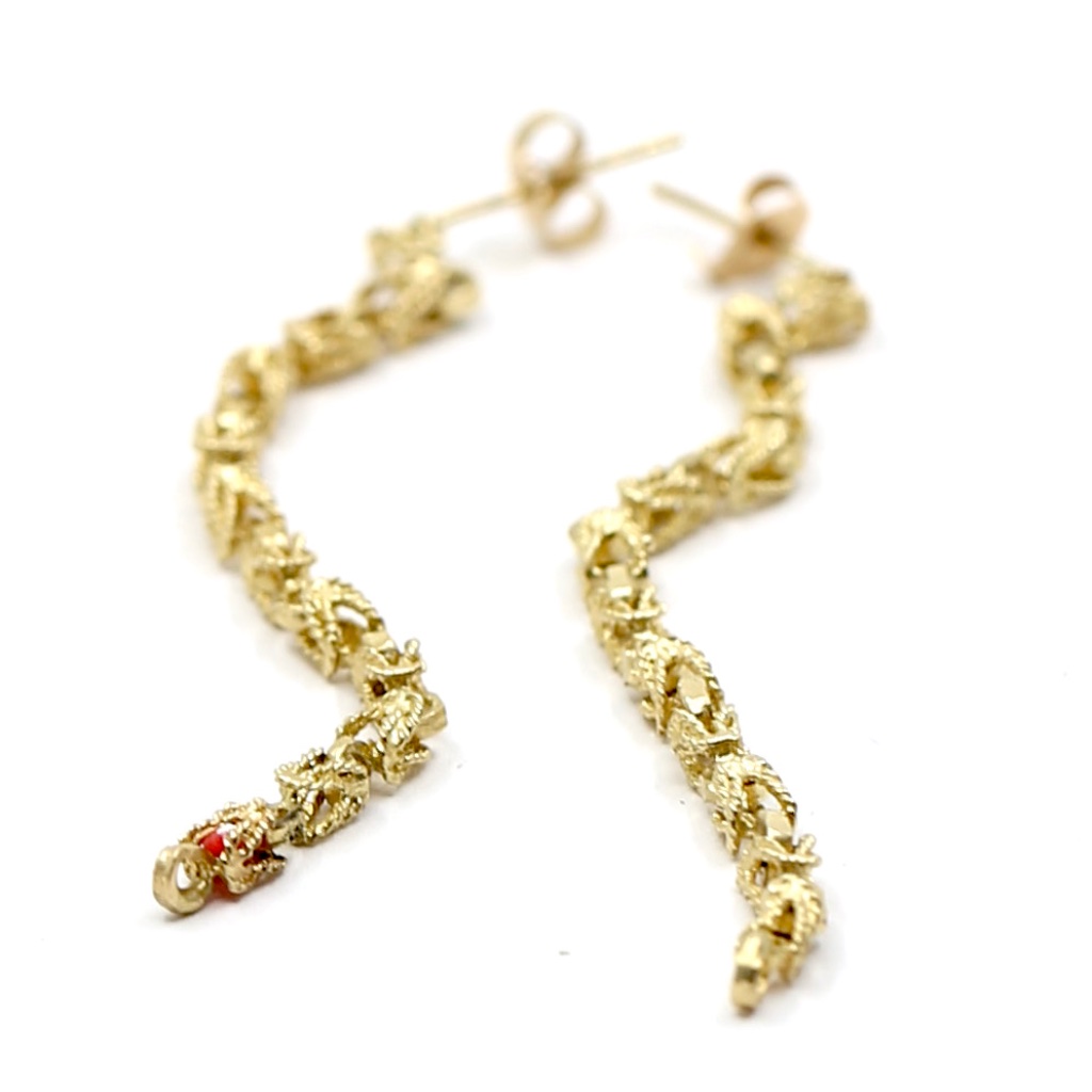 Italy 14k Gold Earrings Drop